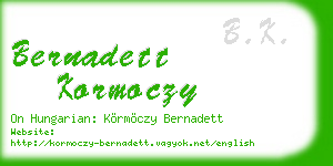 bernadett kormoczy business card